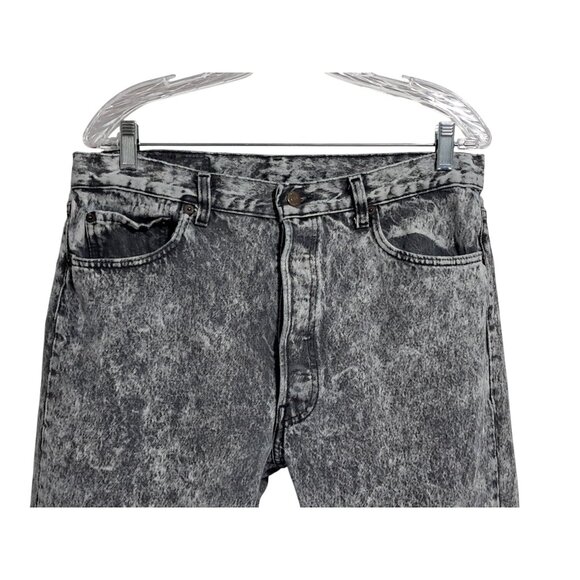 Levis 501 Vintage Acid Wash Denim Jeans 32 x 30 100% Cotton Made In USA - Picture 10 of 12